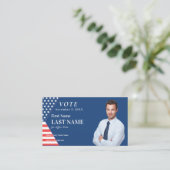 Political Custom Election Campaign Blue Candidate Visitenkarte (Stehend Vorderseite)