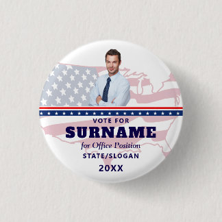 Political Election Blue Campaign Custom Candidate Button