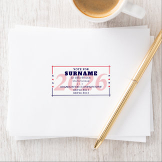 Political Election Custom Campaign Candidate Name Adressaufkleber