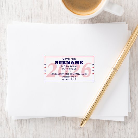 Political Election Custom Campaign Candidate Name Adressaufkleber (Insitu)