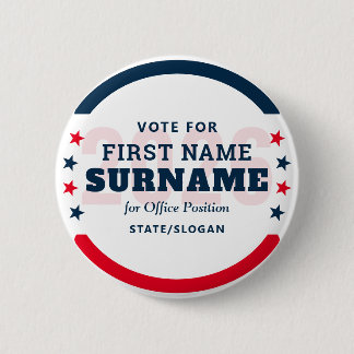 Political Election Custom Campaign Candidate Name Button