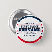 Political Election Custom Campaign Candidate Name Button (Vorne & Hinten)