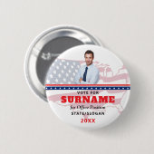 Political Election Red Campaign Custom Candidate Button (Vorne & Hinten)