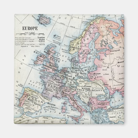 Political Map of Europe 1916 Magnet (Vorne)