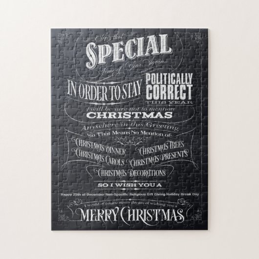 Politically Correck Chalk Chrismas Puzzle Box -I (Vertikal)