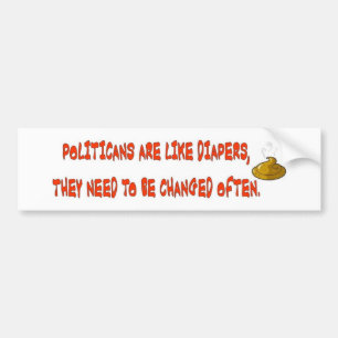 POLITICANS ARE LIKE DIAPERS AUTOAUFKLEBER