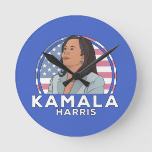 Politics Kamala Harris Runde Wanduhr