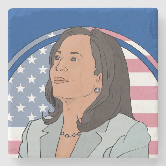 Politics Kamala Harris Steinuntersetzer (Vorderseite)