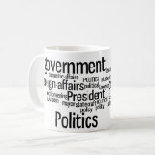 Politik, Regierung, Wortwolke Tasse (Vorderseite Links)