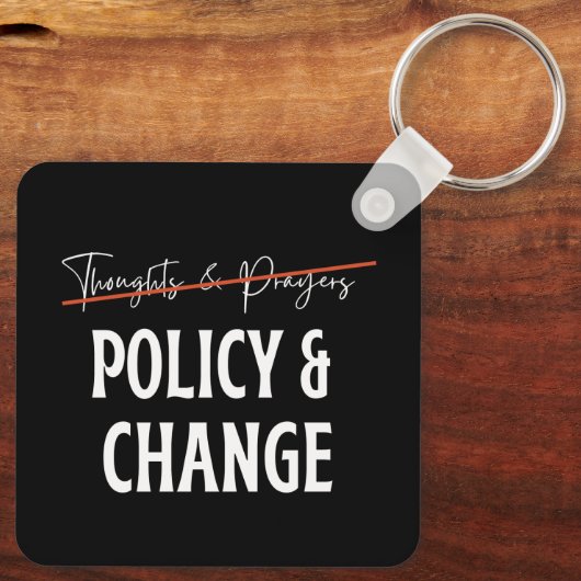 Politik statt Gebet und Kontrolle Schlüsselanhänger (Rückseite)