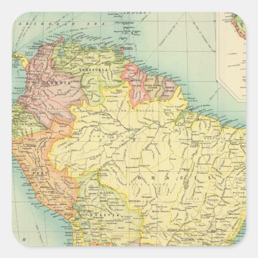 Politik Südamerikas Quadratischer Aufkleber (Vorderseite)
