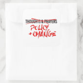 Politik und Wandel jetzt Quadratischer Aufkleber (Tasche)