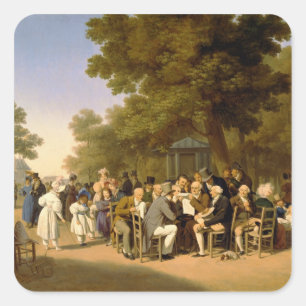 Politiker in den Tuileries Gärten, 1832 Quadratischer Aufkleber
