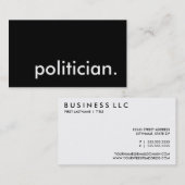 Politiker. Visitenkarte (Vorne/Hinten)