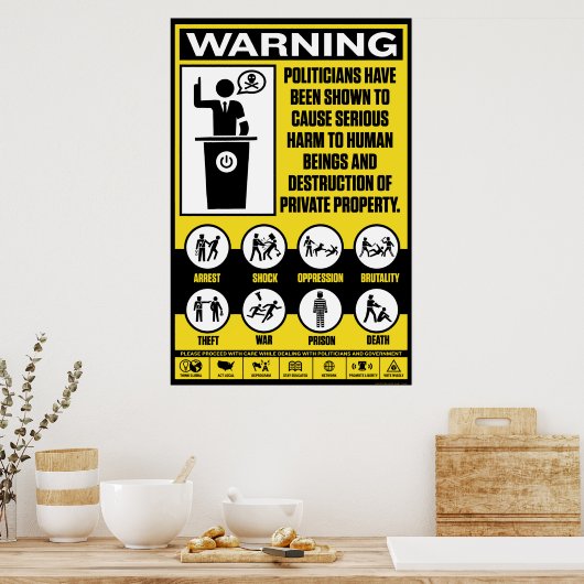 Politiker warnen Poster (Küche)