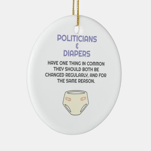 Politiker wie Diapers brauchen Veränderung Keramik Ornament (Rechts)