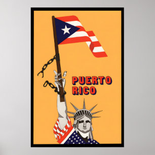 Politikplakat Welt Solidarität mit Puerto Rico Poster