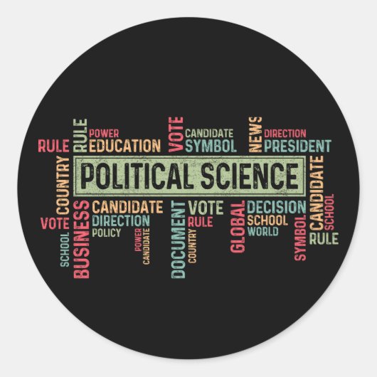 Politikwissenschaft Runder Aufkleber (Vorderseite)