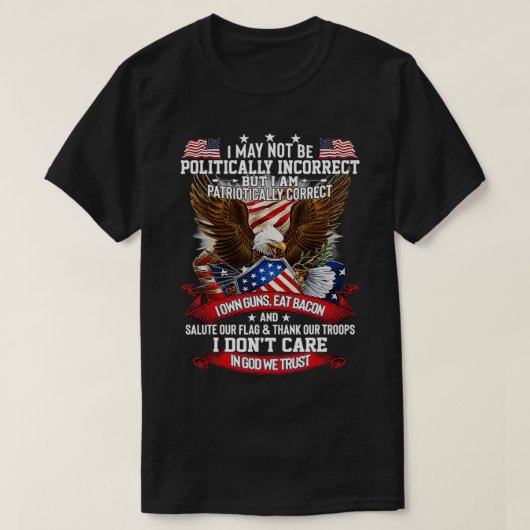 Politisch falsch Gott segne Amerika  T-Shirt (Design vorne)