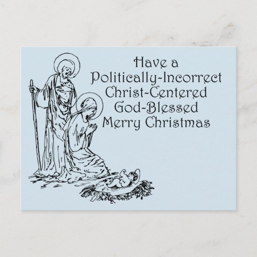 Politisch inkorrekte Christliche Weihnachtspostkar Postkarte (Vorderseite)
