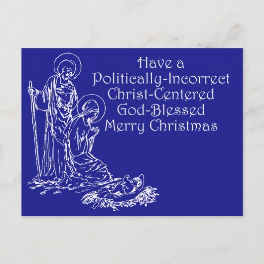 Politisch inkorrekte Christliche Weihnachtspostkar Postkarte (Vorderseite)