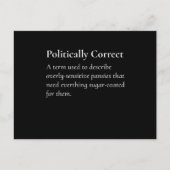 Politisch korrekte Definition Offensive Print Postkarte (Vorderseite)