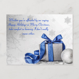 Politisch korrekte Weihnachtsschneeflocke Feiertagspostkarte