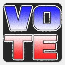 Politische Aufkleber für die Wahl