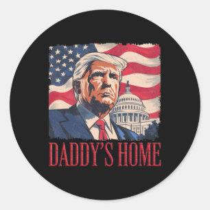 Politische Aussage Daddy's Home Trump Tee - Herren Runder Aufkleber