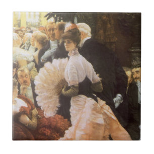 Politische Dame von James Tissot, viktorianisches  Fliese