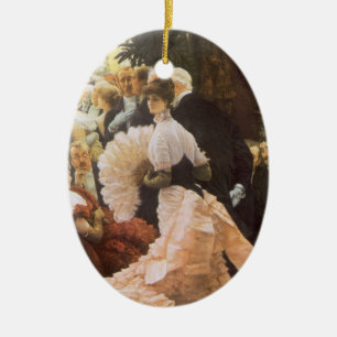Politische Dame von James Tissot, Vintage viktoria Keramikornament
