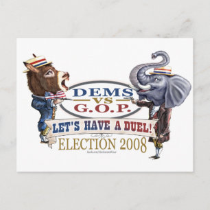 Politische Dualwahl 2008 Postkarte