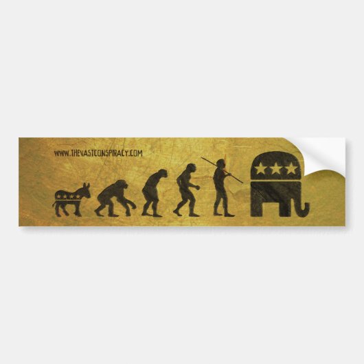 Politische Evolution Autoaufkleber (Vorne)
