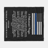 Politische Gebet-Fahne Moderne dünne blaue Linie Fleecedecke (Vorderseite (Horizontal))