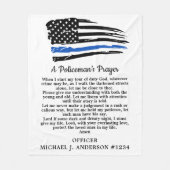 Politische Gebet-Thin-Blue-Line-amerikanische Flag Fleecedecke (Vorderseite)