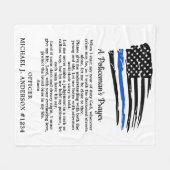 Politische Gebet-Thin-Blue-Line-amerikanische Flag Fleecedecke (Vorderseite (Horizontal))