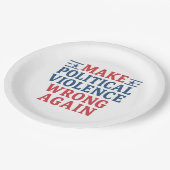 Politische Gewalt wieder falsch machen Pappteller (Schrägansicht)