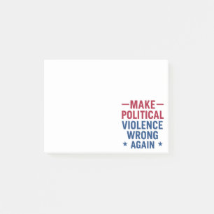 Politische Gewalt wieder falsch machen Post-it Klebezettel