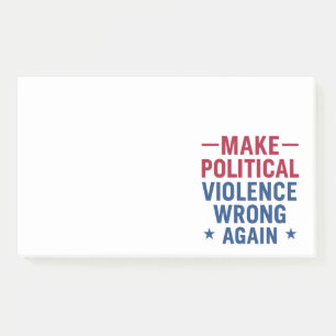 Politische Gewalt wieder falsch machen Post-it Klebezettel