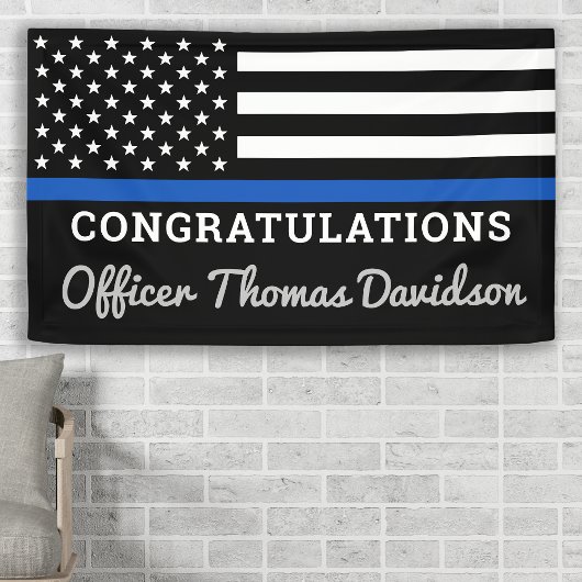 Politische Gratulationen Personalisieren Thin Blue Banner
