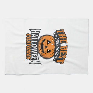 Politische Halloween-Kostüm-Kürbis-Vintage-Shirt_ Geschirrtuch