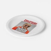 Politische Hexenjagd auf Donald Trump Pappteller (Schrägansicht)