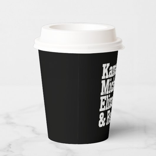 Politische Kamala Michelle Elizabeth Ruth Pappbecher (Rechts)