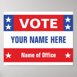 Politische Kampagne Abstimmung rot-weiß blau, Ster Poster