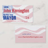 Politische Kampagne - Bürgermeisterausweis Visitenkarte (Vorne/Hinten)