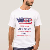 Politische Kampagne "Red White and Blue" T-Shirt (Vorderseite)