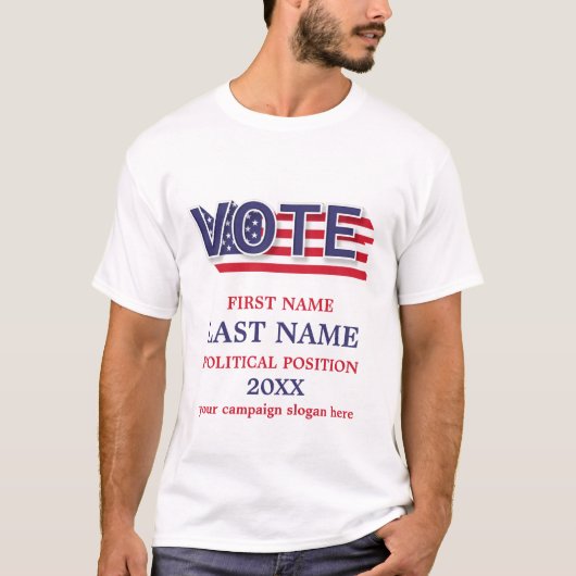 Politische Kampagne "Red White and Blue" T-Shirt (Vorderseite)