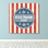 Politische Kampagne - Vintage US Flagge Leinwanddruck (Insitu (Holzboden))
