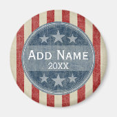 Politische Kampagne - Vintage US Flagge Magnet (Vorne)