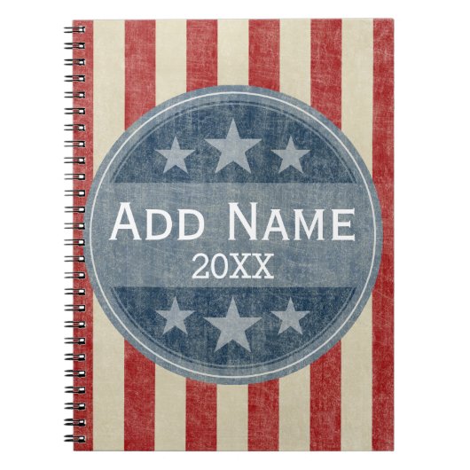 Politische Kampagne - Vintage US Flagge Notizblock (Vorderseite)
